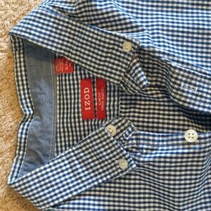 Gingham checkered XL blue sleeve button down